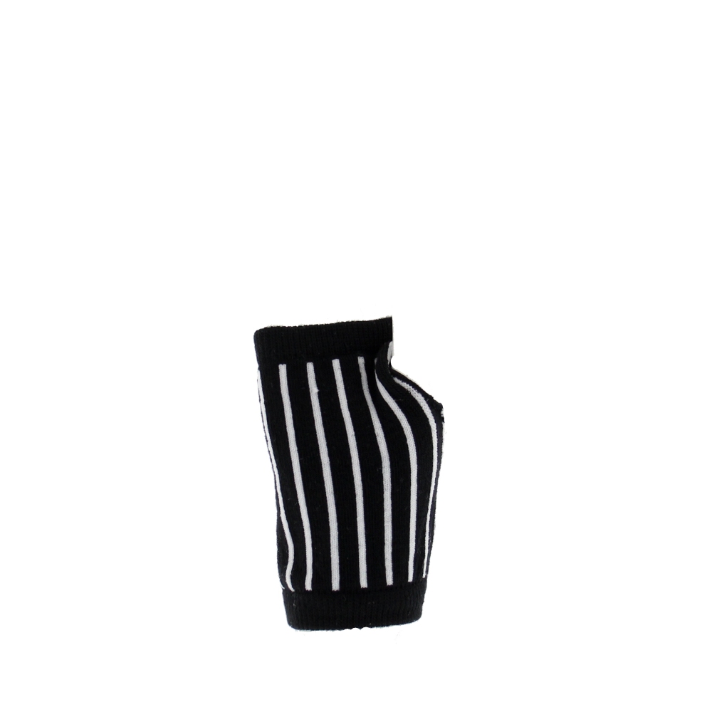 Zac's Alter Ego - Striped with Skull & Crossbones with Red Bow Gants sans doigts - Noir/Rouge